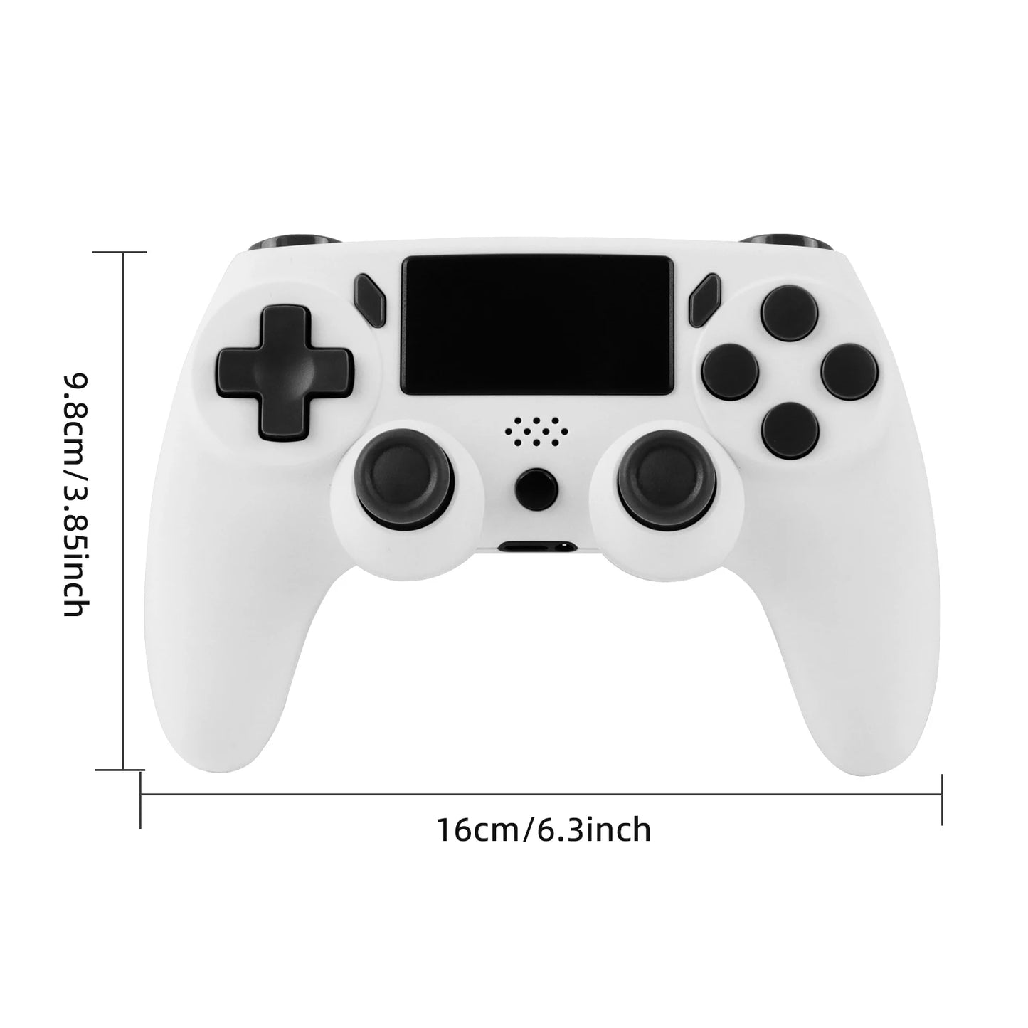 GAMINJA Kabelloses Gamepad mit 6-Achsen-Gyroskop, PC-Joystick, Touchpad, Dual-Vibration für PS4, PS3, PC, Multifunktions-Controller