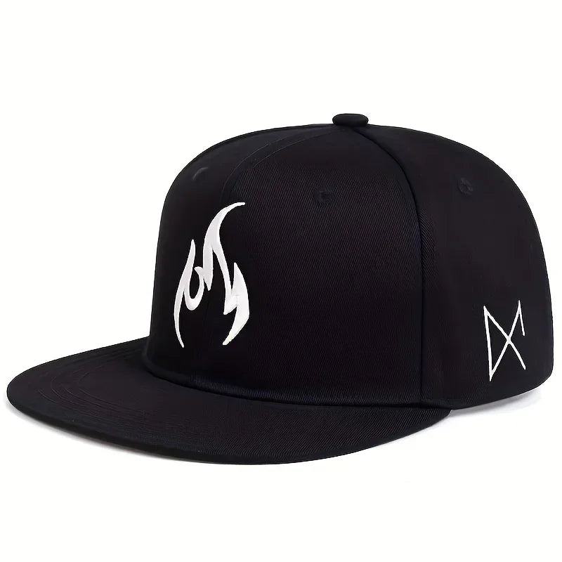 Unisex Flammenstickerei Hip-Hop-Mützen Frühling Herbst Outdoor Verstellbare Freizeit-Baseballkappen Trucker-Mützen Sonnenhut