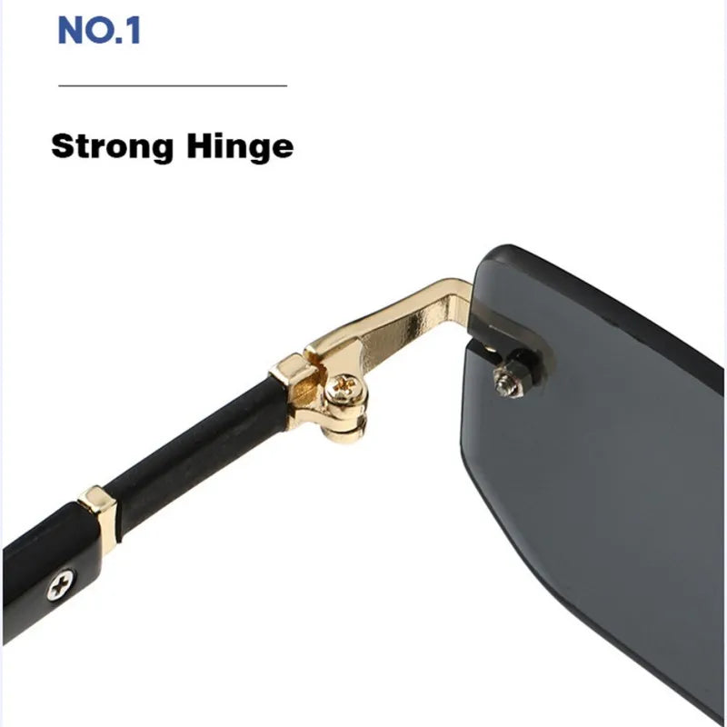 Randlose Sonnenbrille Rechteckig, Unisex Frameless Eyewear Designer Fashion Vintage Square Shade Y2k Sonnenbrille