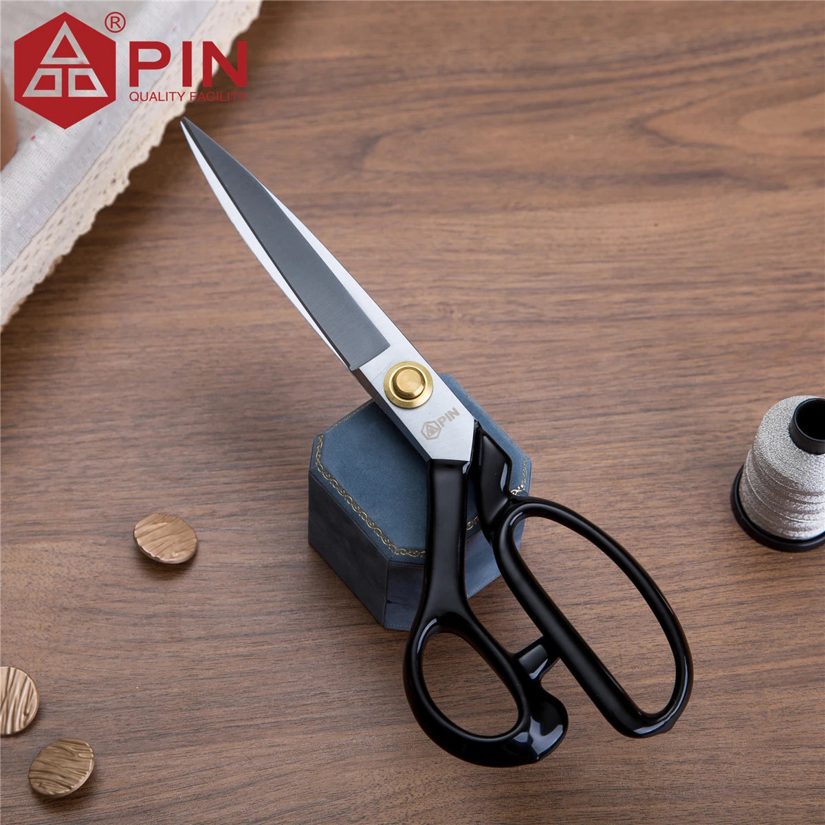 Ciseaux de tailleur pour gauchers PIN 10/12 pouces, ciseaux à tissu et cuir en acier inoxydable, ciseaux de couture ergonomiques pour gauchers