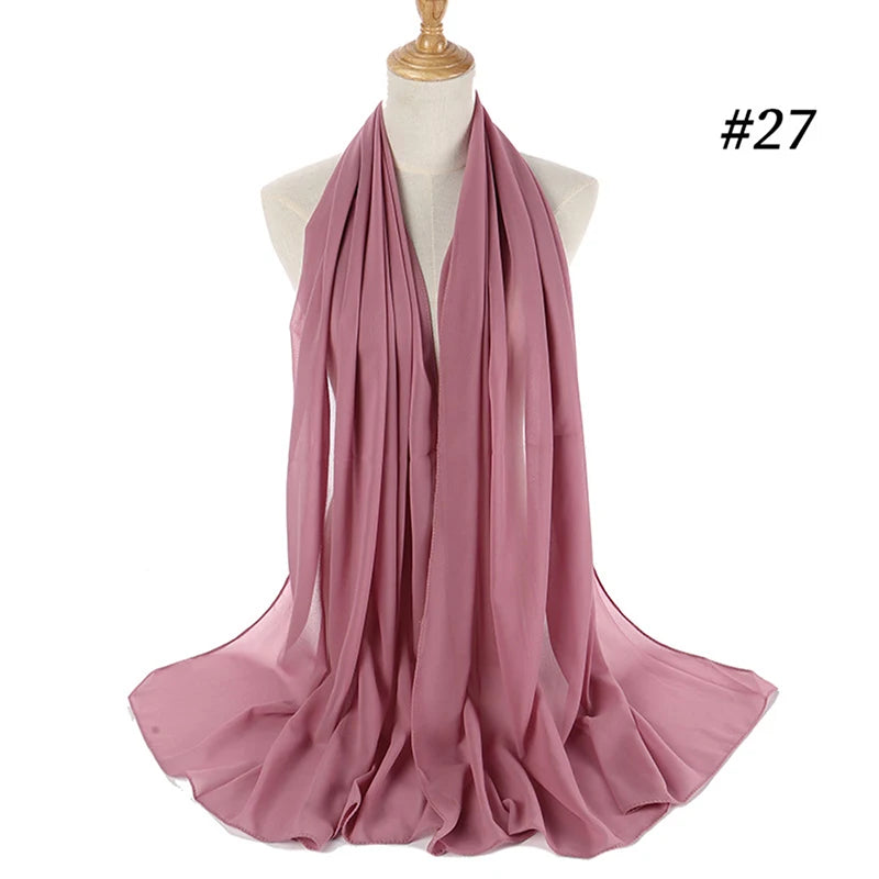Hijab musulman en mousseline pour femmes, écharpe en mousseline bulle, voile pour femmes, musulmanes, islamiques, de couleur unie, malaisiennes, écharpes foulard musulman