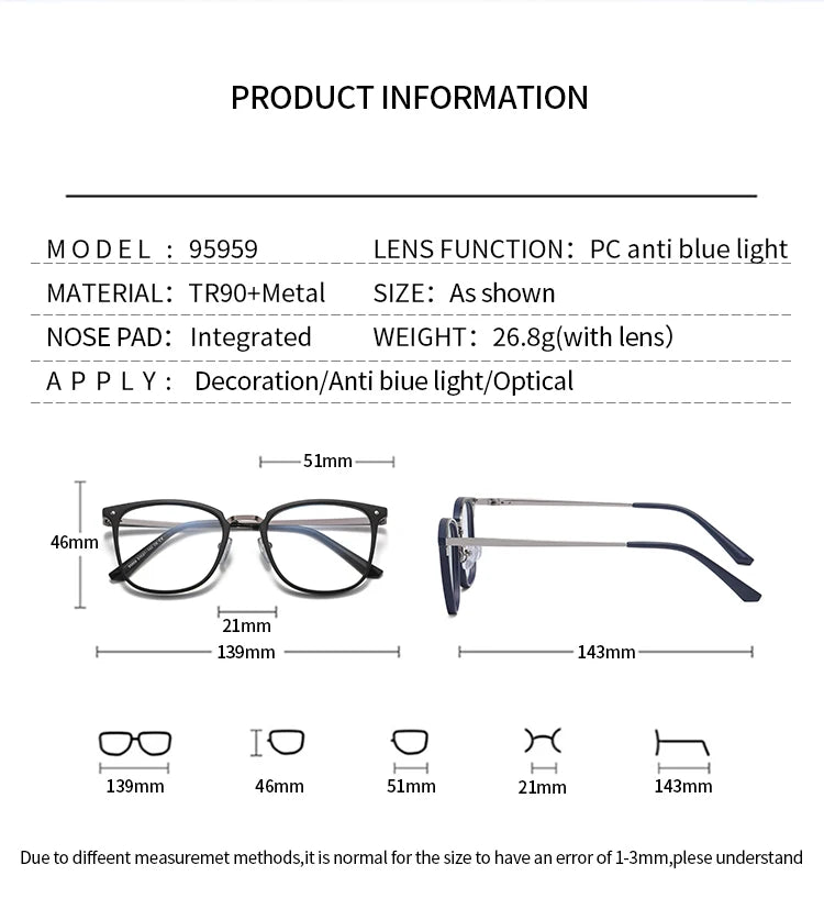 JMISUS Fashion Square Progressive Gleitsichtbrille Herren Damen Photochrome Optische Brille Mehrstärken-Gläser zum Lesen und für den Computer