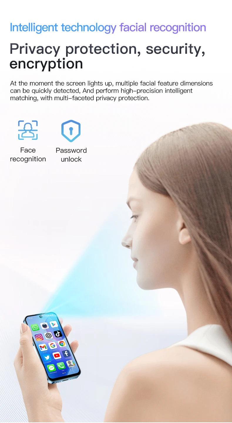 SOYES XS19 Mini Smartphone 3.88 Zoll 2 GB RAM 16 GB ROM Android 10.0 mit Gesichtserkennung Dual SIM Standby 3G-Netzwerk Kleines Telefon