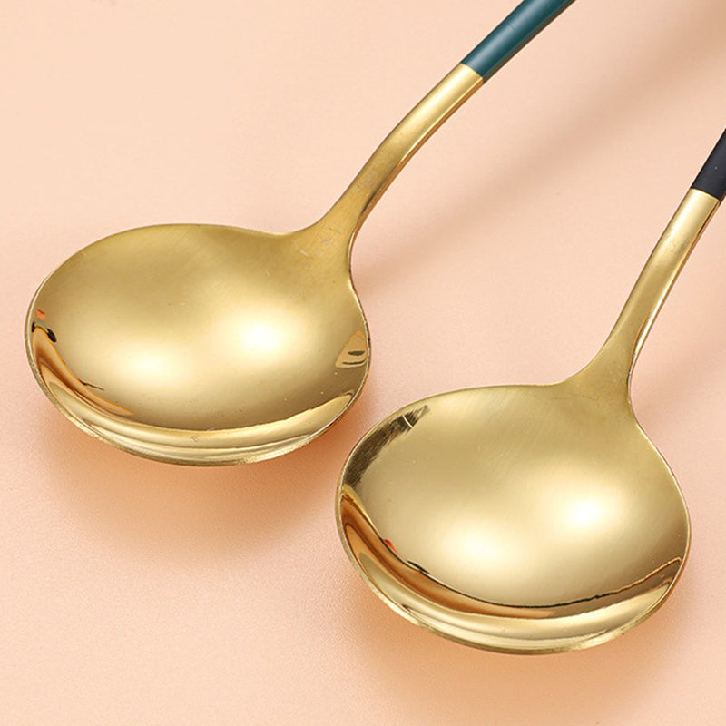 1 Pc Stainless Steel Korea Soup Spoons Home Kitchen Ladle Capacity Gold Silver Mirror Polished Flatware For Coffee Tableware