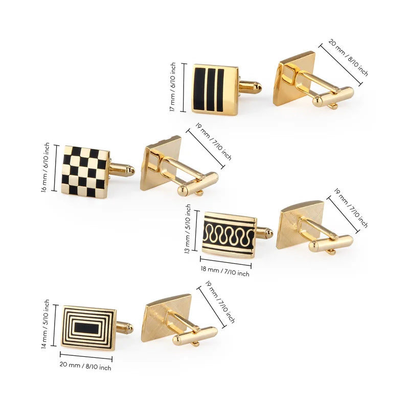 4 paires de boutons de manchette pour hommes avec boîte cadeau, boutons de manchette pour chemises d'homme, cadeaux pour invités de mariage, cadeau pour mari, pince à cravate d'affaires T0204022