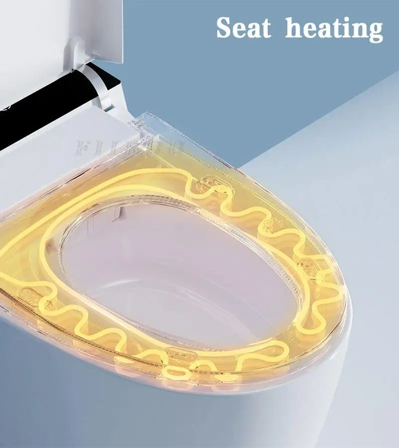 Luxuriöses Smart-WC mit integriertem Wassertank, beheiztem Sitz, verlängerter Toilettenschüssel, Verdunklungs-Spülung, Nachtlicht und integriertem Bidet-Sitz