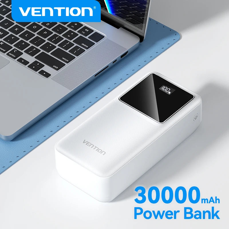 Vention Powerbank 30000mAh PD 22.5W Schnelllade-Powerbank Externe Akku-Ladegerät für Xiaomi Poco iPhone Samsung iPad