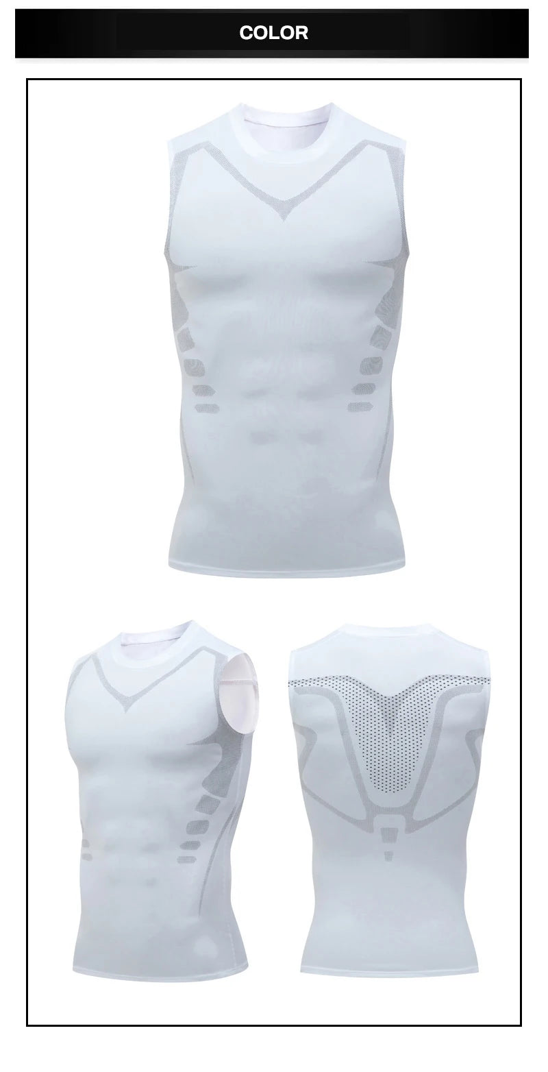Kompressions-Tanktop Herren Gym-Shirt Ärmellos Schnelltrocknend Bedruckte Sportbekleidung Herren Fitness Bodybuilding Weste Workout Muskel-Top
