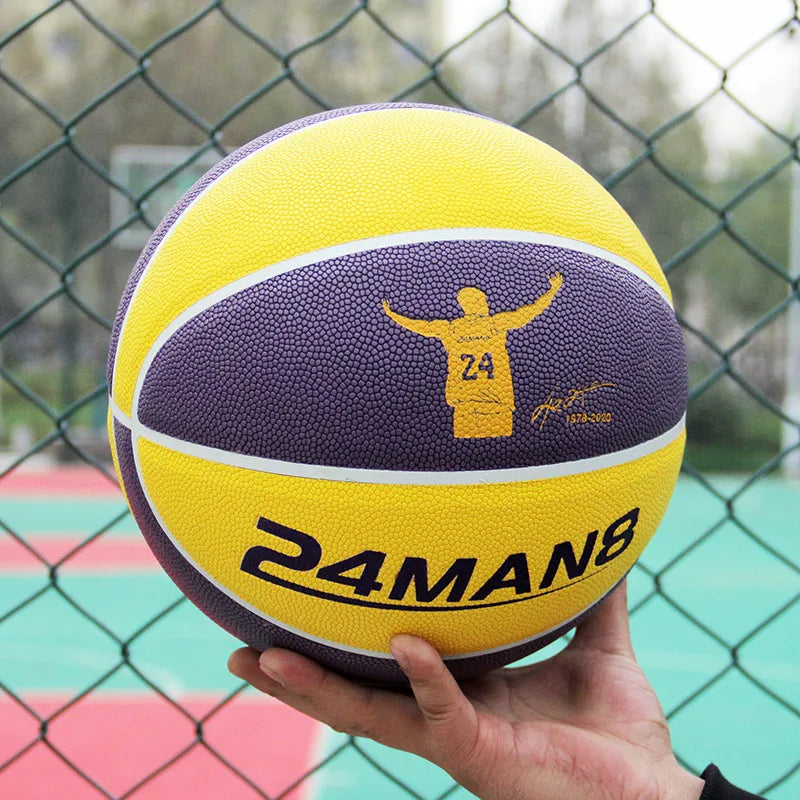 Ballon de basket silencieux taille 7# Dribble intérieur en mousse sans air rainurée Ballon de basket silencieux Dribble extérieur Entraînement Ballon Kobe Cadeau