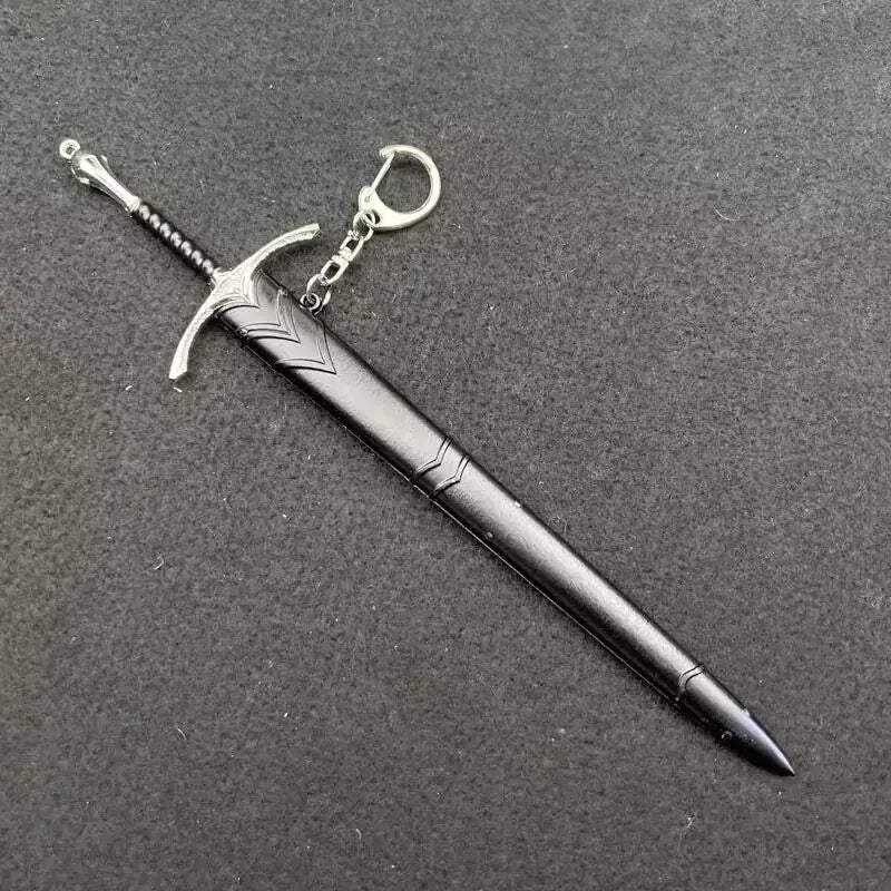 18-22cm Seigneur des Anneaux Arme Médiévale Glamdring Aragorn Narthil Épée Métal Katana Samouraï Porte-clés Ornements Cadeaux Jouet