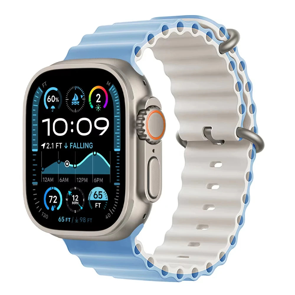 Offizielles Ocean Armband für Apple Watch Ultra 3 2 49mm 46mm 44mm 40mm 42 41 45 Sportarmband iWatch Series 11 10 9 7 8 6 SE3