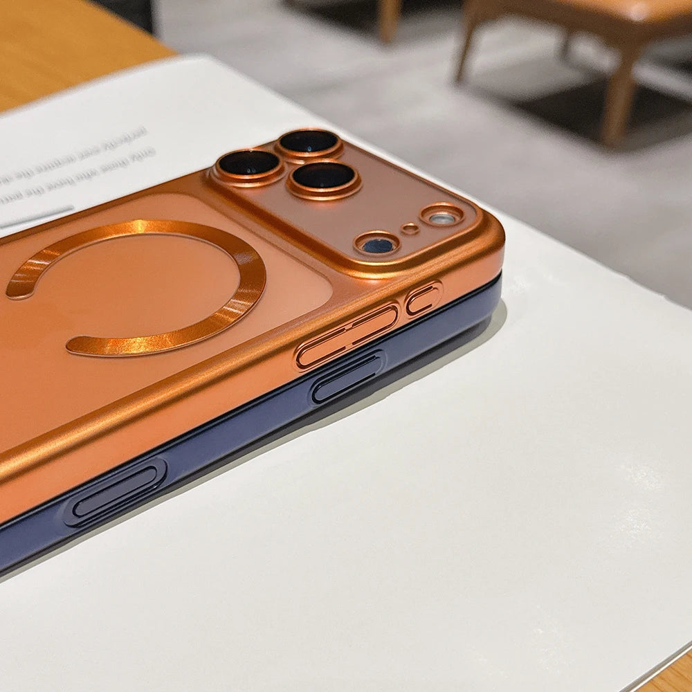 Coque Magnétique Translucide Mate de Luxe pour iPhone 17 Pro Max 17Pro 17 Air Pour Magsafe Recharge Sans Fil Protection Caméra