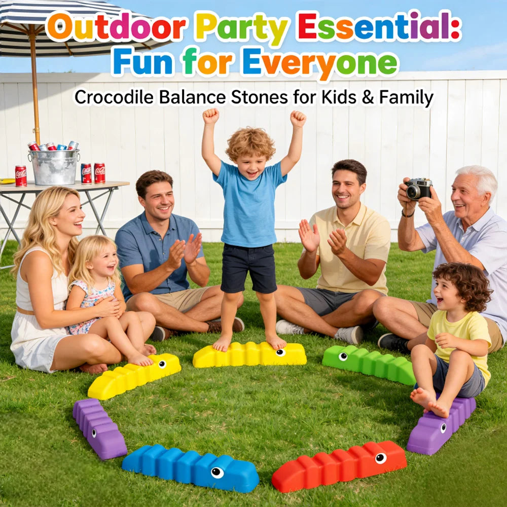 6TLG Anti-Rutsch Wellenmuster Balancierbalken, Indoor & Outdoor Kinder Gymnastik Fitness Spielzeug, Balance Koordination Kraft