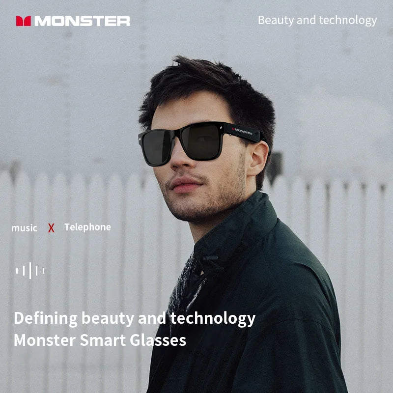 Monster Glasses Headset Wireless Bluetooth 5.0 Sunglasses Outdoor Sport earphone Calling Music Eyeglasses