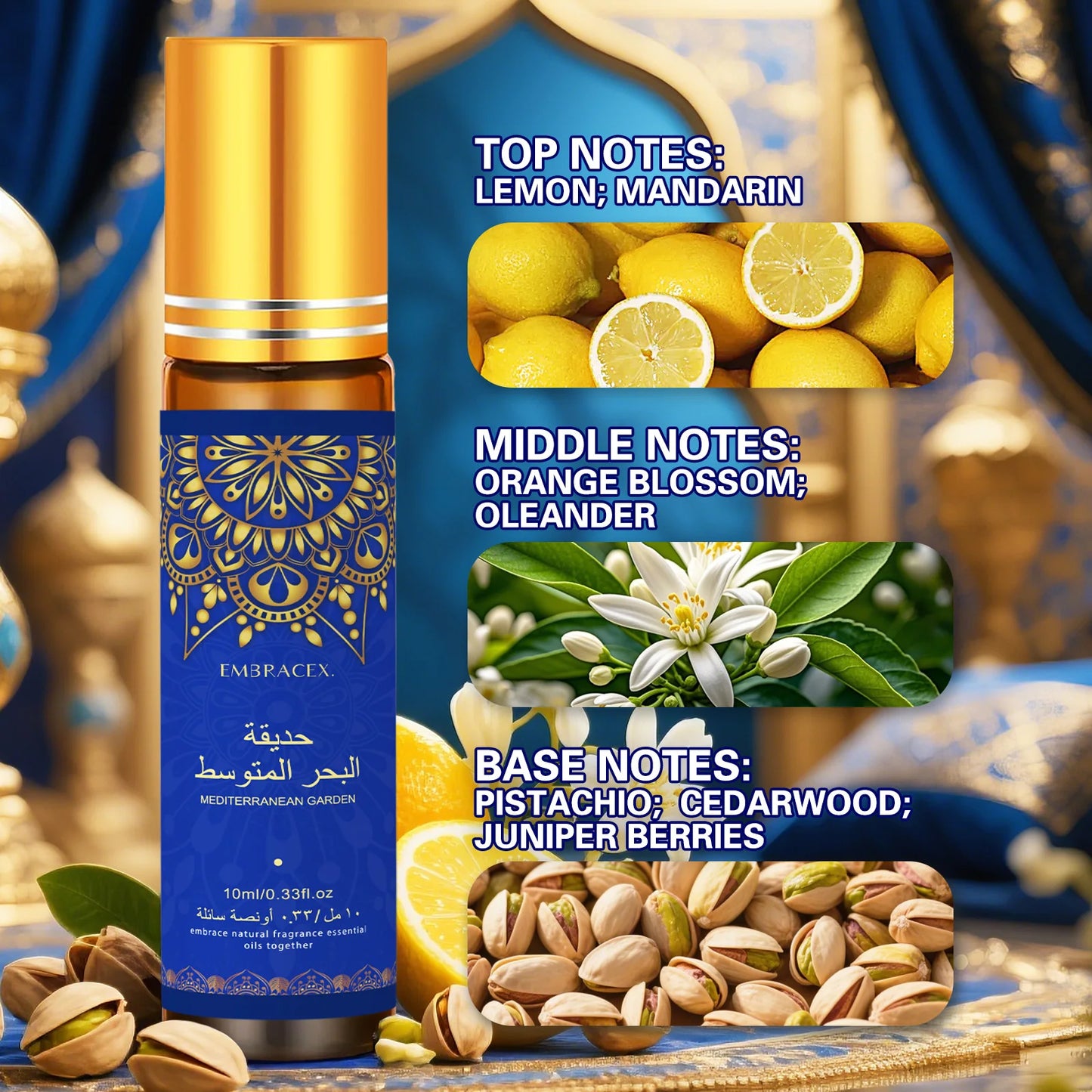 6er-Set 10ml Roller ätherische Öle Eid al-Fitr Geschenk Parfümöl Hautpflege Gesichtsöl Körperpflege Luftbefeuchter Sechs langanhaltende Düfte