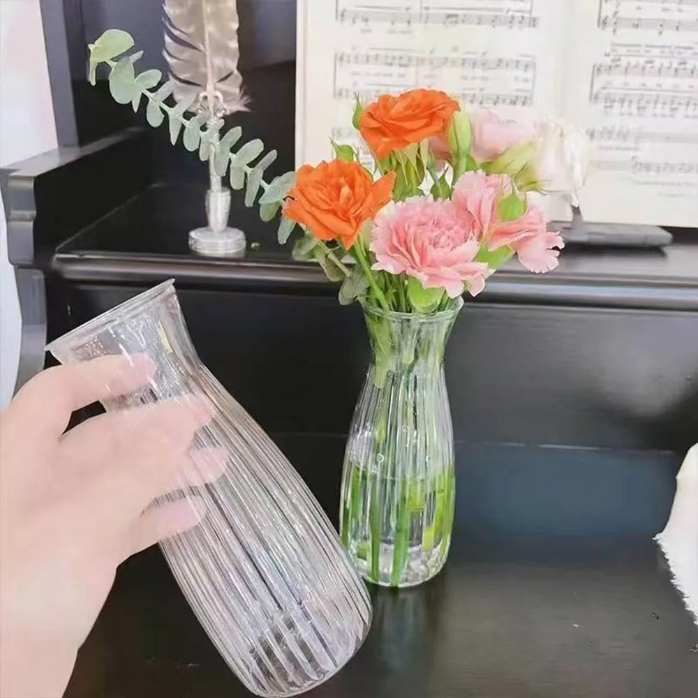1 vase en cristal d'imitation, vase en plastique transparent créatif anti-chute, pot de fleurs transparent durable, vases de décoration modernes pour la maison