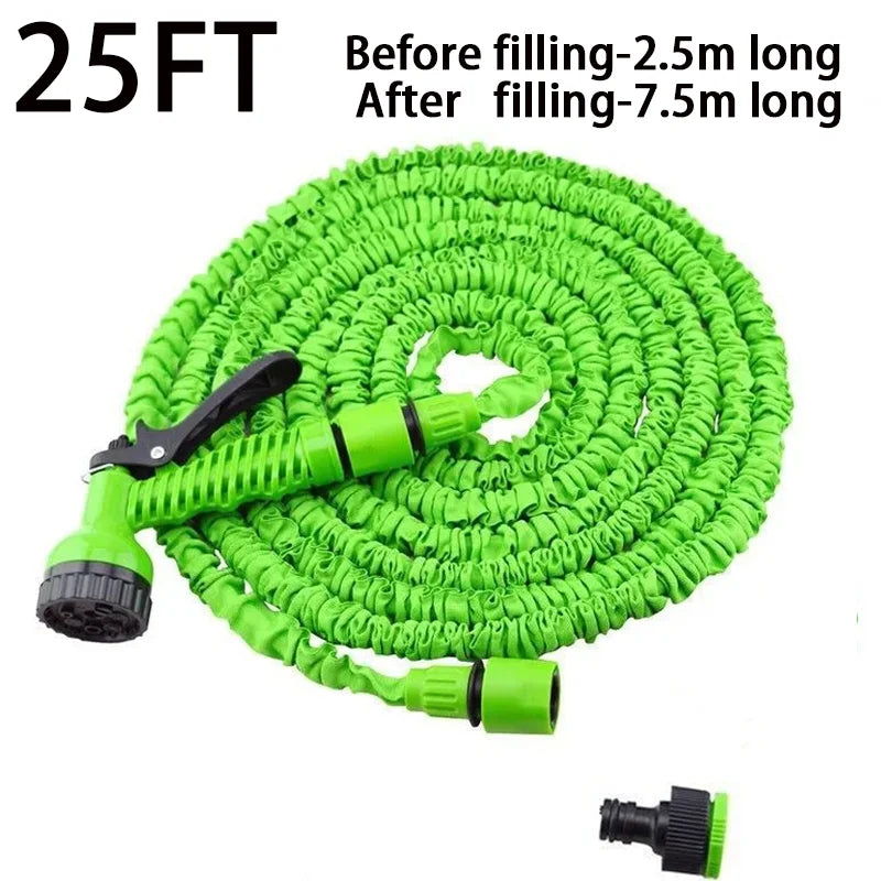 Tuyau d'arrosage extensible 25FT, Tuyau d'arrosage magique pour la maison et le jardin, Outils d'arrosage quotidiens, Pistolet à eau haute pression pour le lavage de voiture