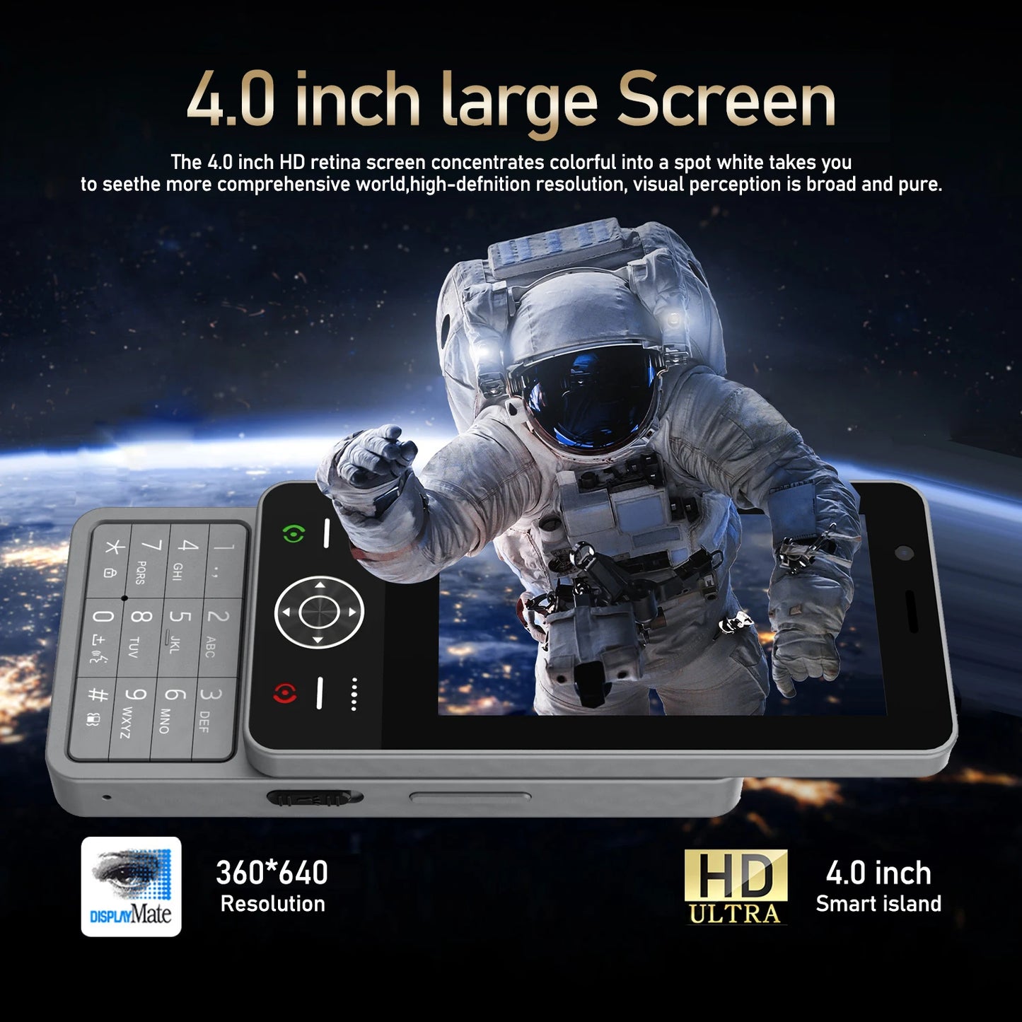 FUFFI S24 Pro Mini téléphone coulissant Écran couleur HD de 4,0 pouces, téléphone amusant, téléphone multifonction 4G, double SIM, téléphone portable étudiant