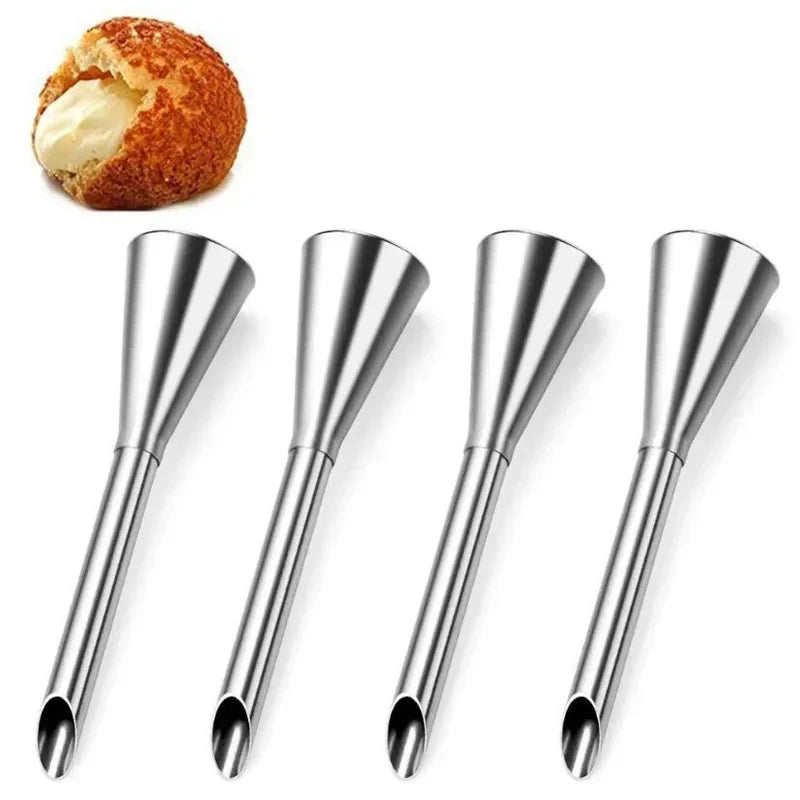 Spritzbeuteltüllen Edelstahl Cupcake Kuchen Dekorierspitzen für Brandteigcreme Gebäck Spritztüllen Backzubehör