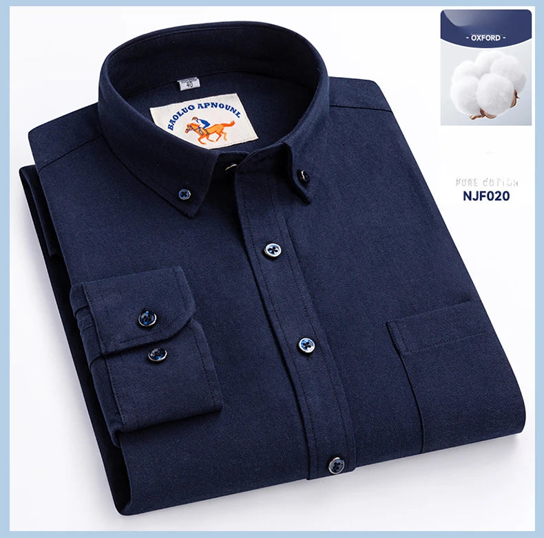 Chemises Oxford à manches longues en 100 % coton pour homme, grandes tailles 8XL, coupe ajustée, unies ou rayées, pour le bureau, couleur blanche, tenues professionnelles