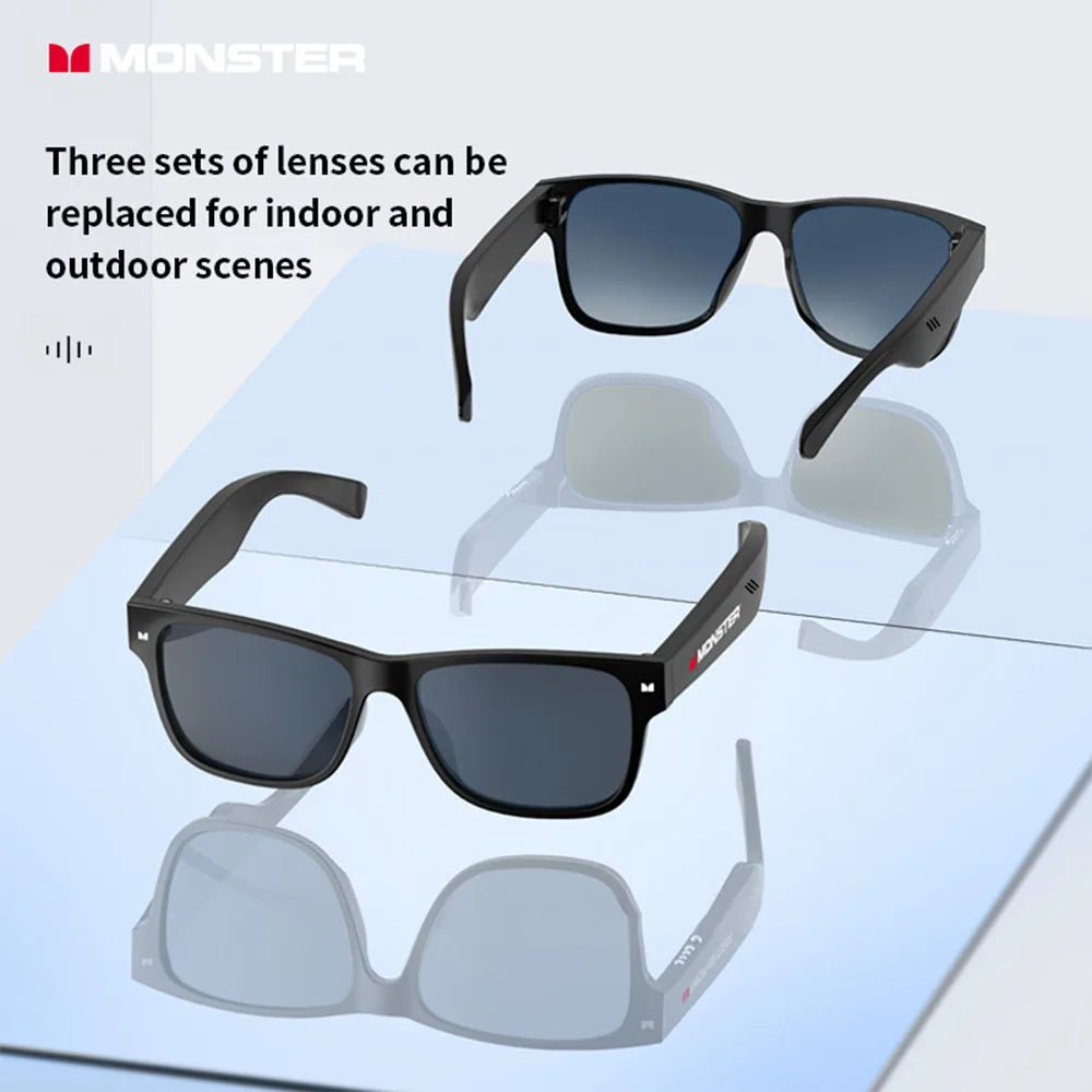 Monster Glasses Headset Wireless Bluetooth 5.0 Sunglasses Outdoor Sport earphone Calling Music Eyeglasses