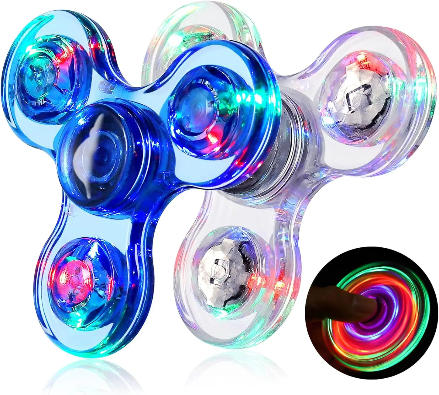 LED Light Fidget Spinner Finger Toy Hand Spinner Glow in Dark Stress Reduction and Anxiety Relief for Children
