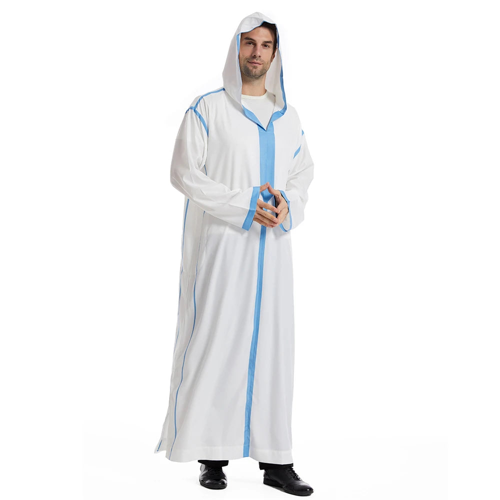 Islam Herren Kapuzen Maxikleid Jubba Thobe Saudi Arabisches Gewand Marokko Kaftan Dubai Türkei Abaya Muslimische Kleidung Ramadan Abayas Kleid