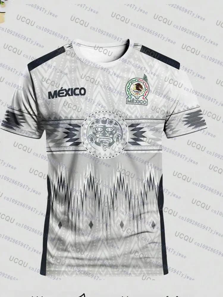 Maillot de Foot Mexique Homme Femme Jeunesse Décontracté Sportif Respirant Haut de Sport pour Compétition Entraînement Automne Quotidien