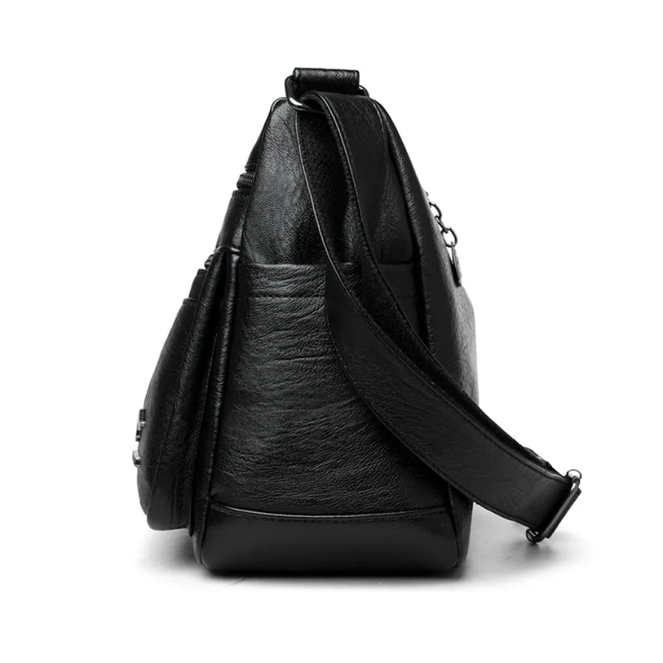 Sacs bandoulière en cuir souple Kangaroo pour femmes Sacs à bandoulière vintage multi-poches Designer Sacs messager décontractés pour dames Sac à main
