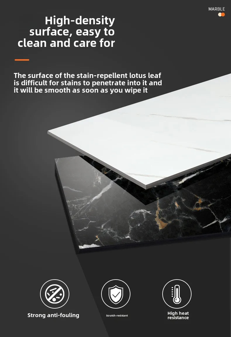 Simulated Thick Marble Tile Wall Sticker PVC Waterproof Self-adhesive Living Room Toilet Kitchen Home Floor Sticker