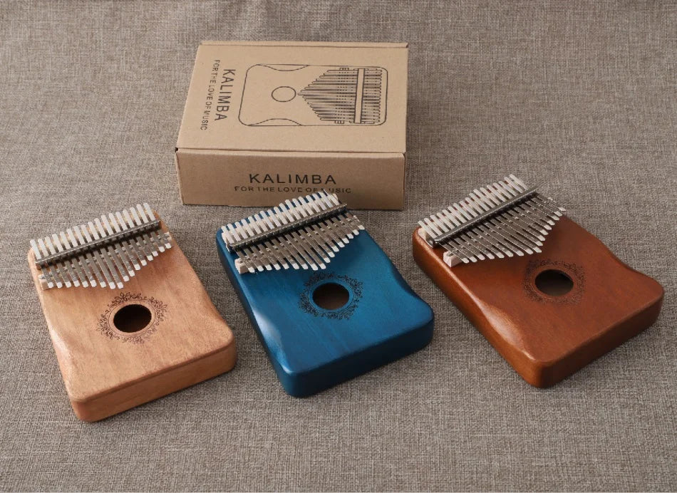 Kalimba Musikinstrument Daumenklavier 17 Tasten Mahagoni Holz Fingerklavier Kombinationsgeschenke für Kinder Tragbares Mbira Fingerklavier