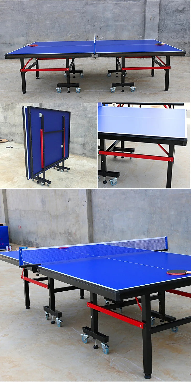 12mm  Anti-Corrosion Table Tennis Table Indoor  Foldable Indoor Ping Pong Table