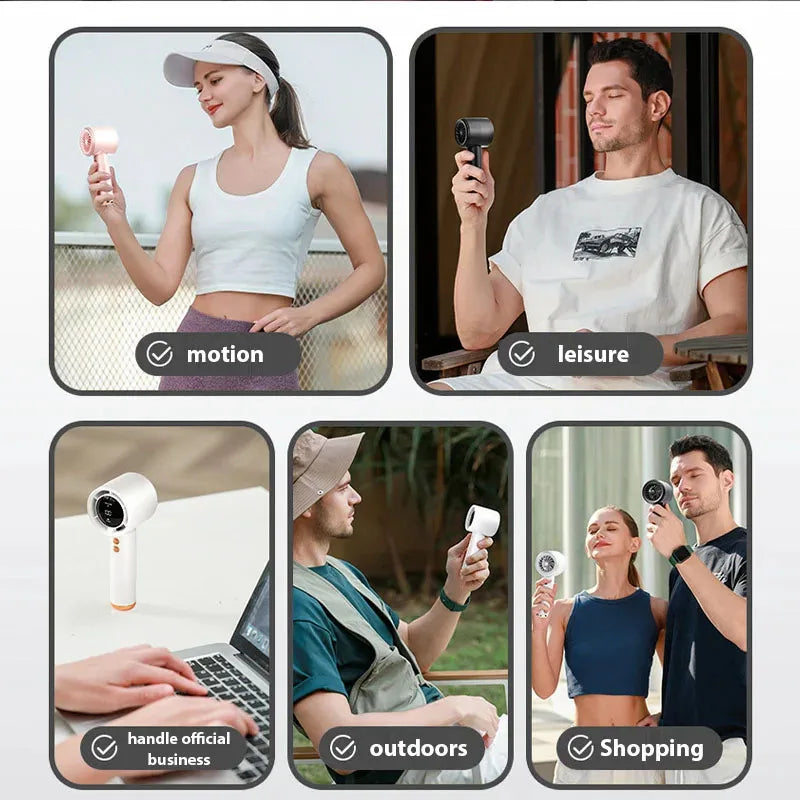 Mini Handheld Ventilator USB Schnellladung Tragbarer Luftberechnungsventilator Stummer persönlicher Hochgeschwindigkeitsventilator für Reisen Outdoor-Aktivitäten