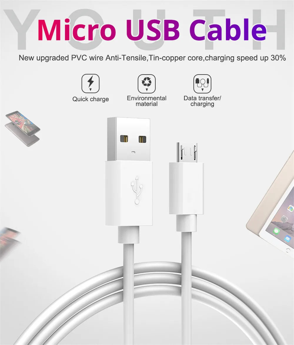 Micro USB Cable 5A Fast Charging Wire Mobile Phone Micro USB Cable For Xiaomi redmi Samsung Andriod Micro usb Data Cable Cord
