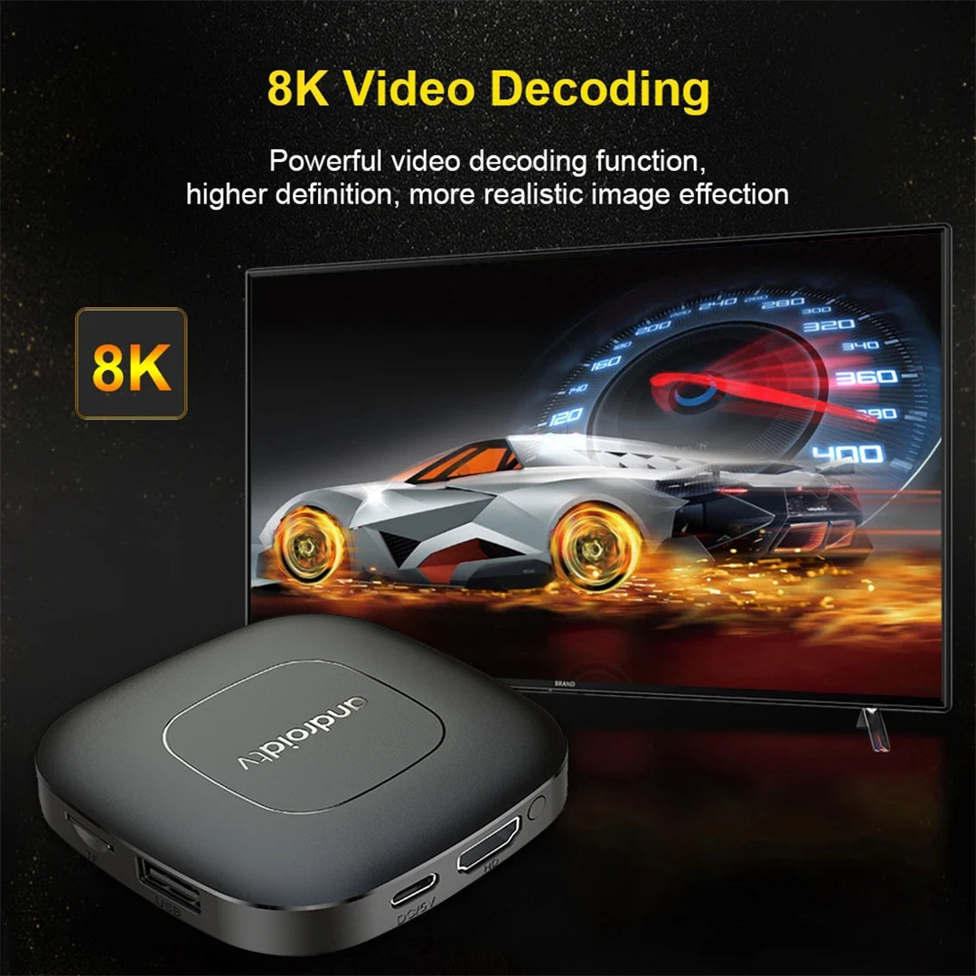 Smart TV Box 8GB 128GB Android 14 ATV Allwinner H313 Google Assistant 8K Video 4k HDR10 Media Player T1 Very Fast Set Top Box