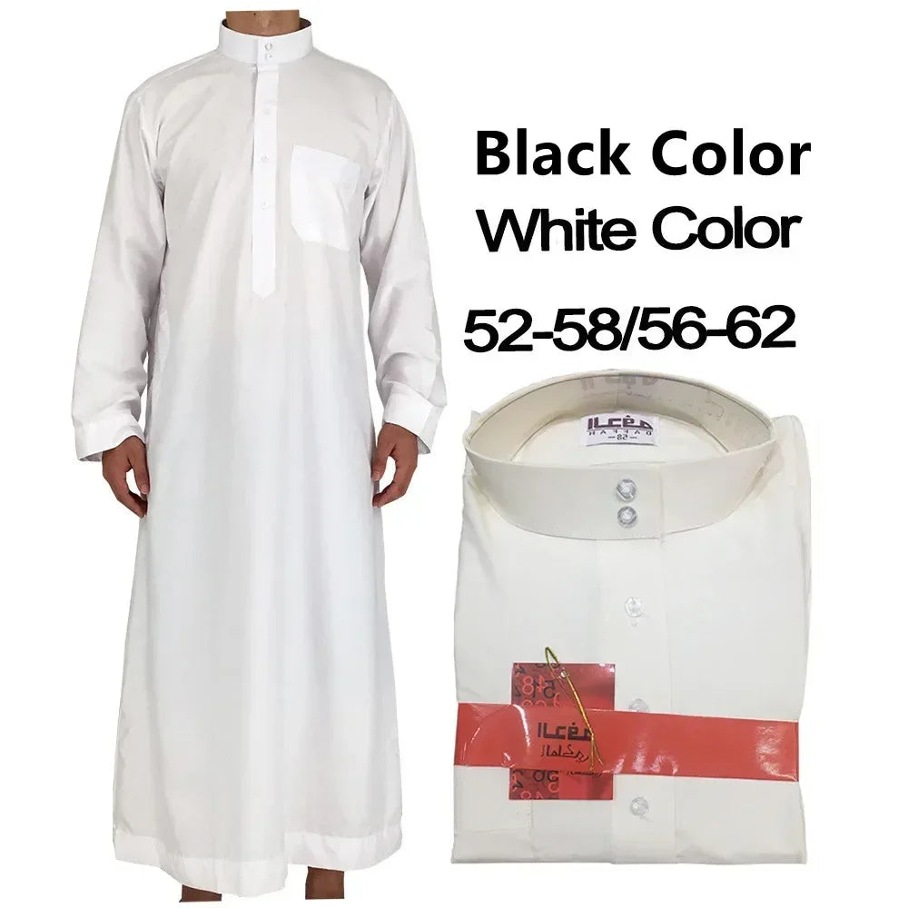 Neu 2025 Naher Osten Muslim Männer Kleid Langarm Jubba Thobe Ramadan Eid Dishdasha Robe Muslimisch Islamische Kaftane Arabische Kleidung