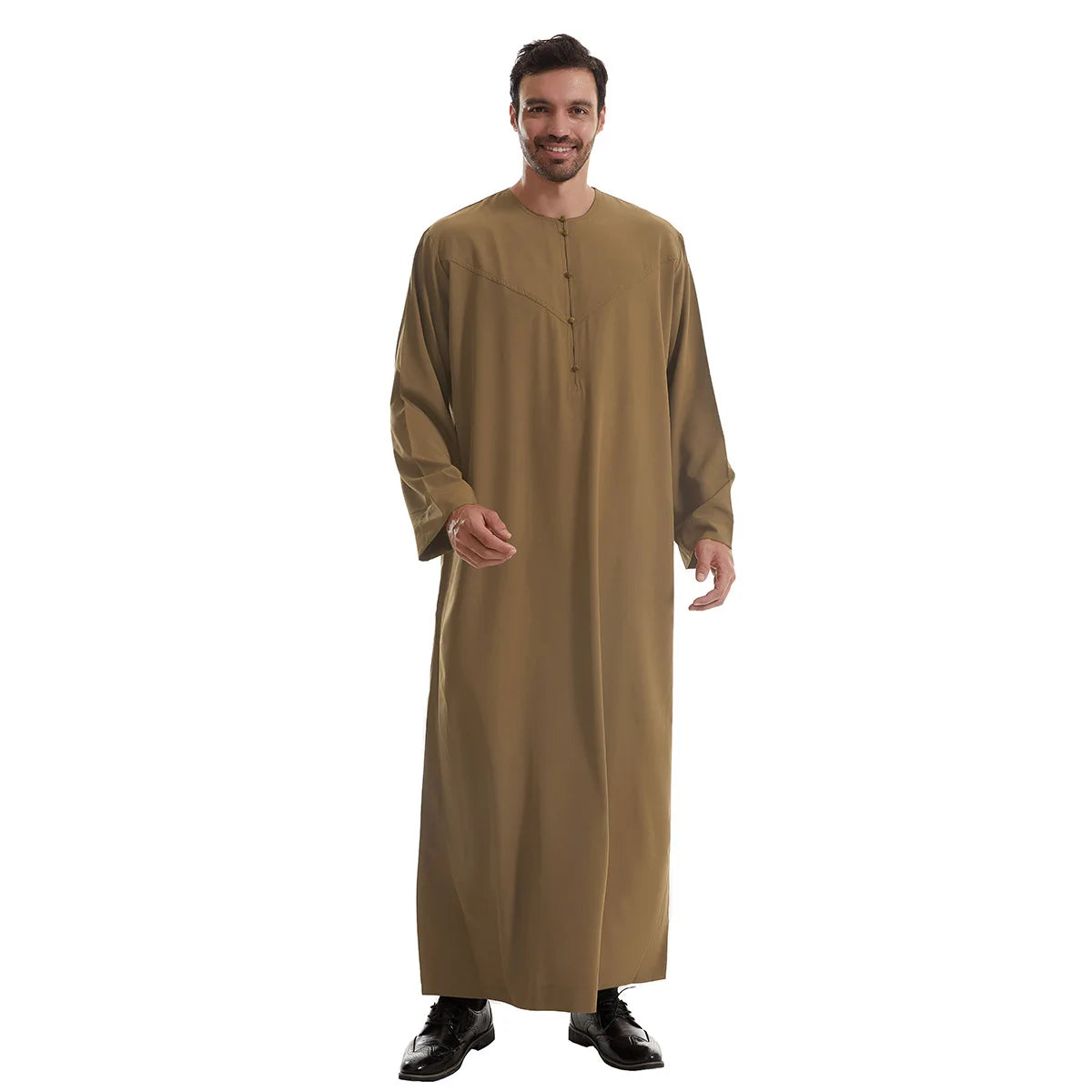 New 2024 Eid Muslim Islamic Middle East Abaya Dubai Malaysia Loose Gown Button Shirt Men Clothing Jalabiya Abayas Ramadan Caftan