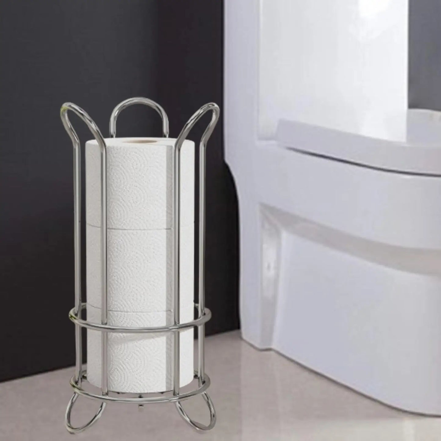 Gewebeaufbewahrungsregal, Toilettenpapierhalter aus Eisen, freistehender Toilettenpapierhalter für Küche, Badezimmer, Waschraum, Bauernhaus
