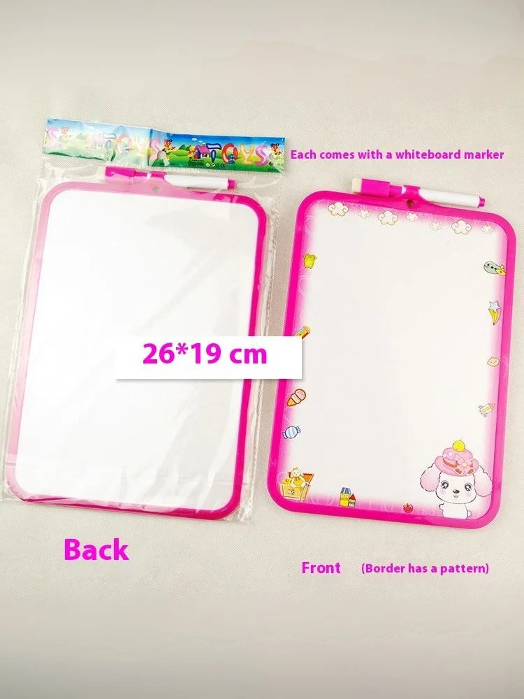 Tableau blanc pour enfants 26x19cm, effaçable à sec, cadre 4 couleurs, mini-tableau à dessin, petites ardoises à suspendre avec stylo