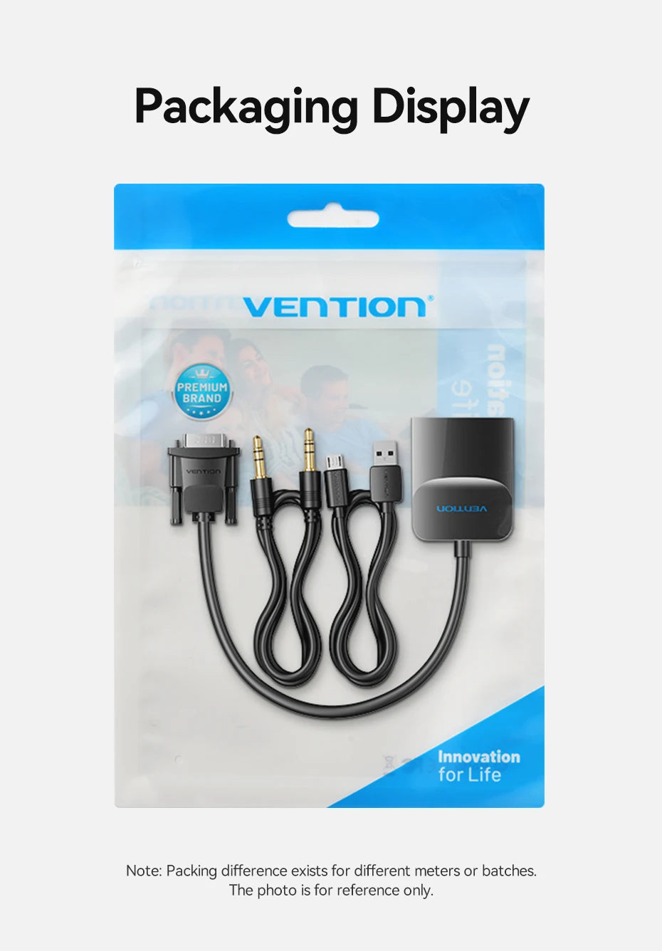 Vention Adaptateur VGA vers HDMI 1080P Convertisseur Mâle VGA vers Femelle HDMI avec Câble Audio et Alimentation USB pour PS4/3 HDTV Convertisseur VGA HDMI