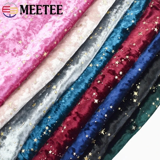 Meetee 45*145cm 90x145cm Polyester-Elasthan-Stoff für Bekleidung Kleiderstoffe DIY Elastischer Samtstoff Nähzubehör