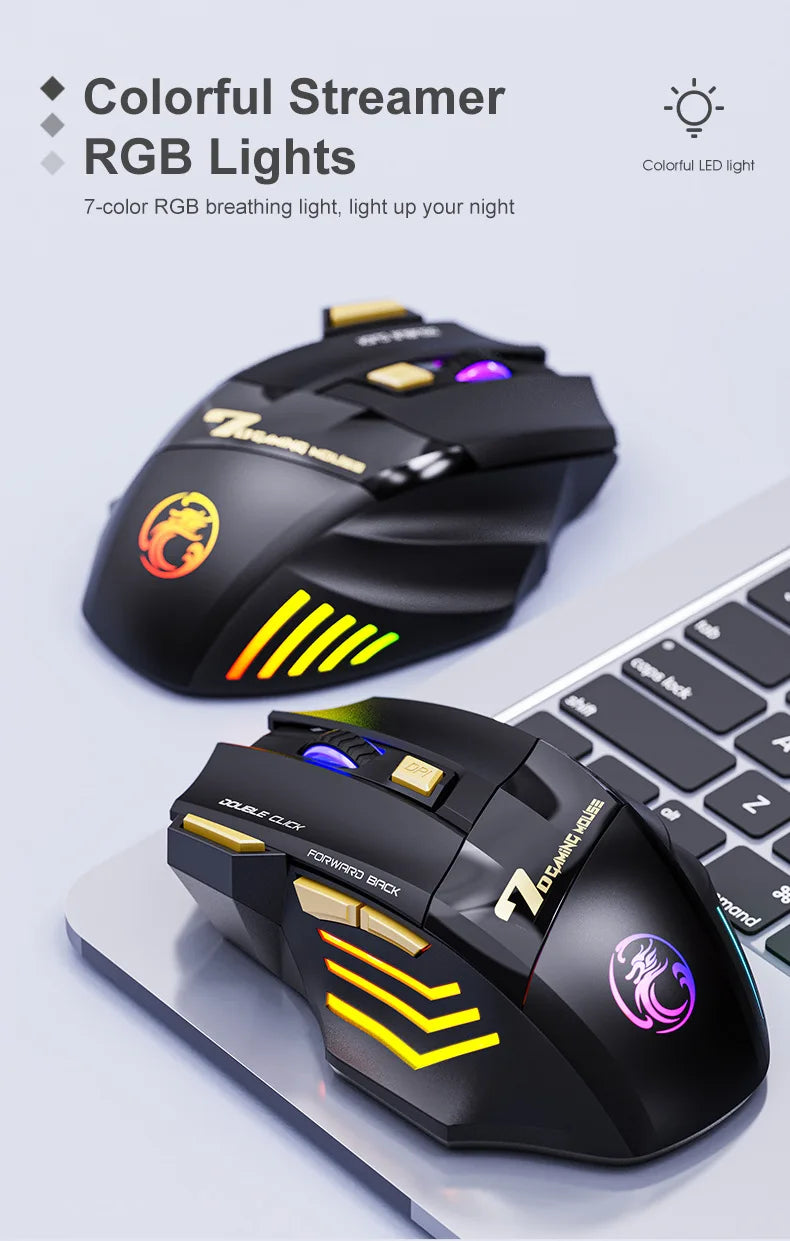 UTHAI GW-X7 Laptop Zubehör 7-Tasten Double Tap Free 2.4G Silent Wiederaufladbare Bunte Atmende Licht Drahtlose Gaming Maus