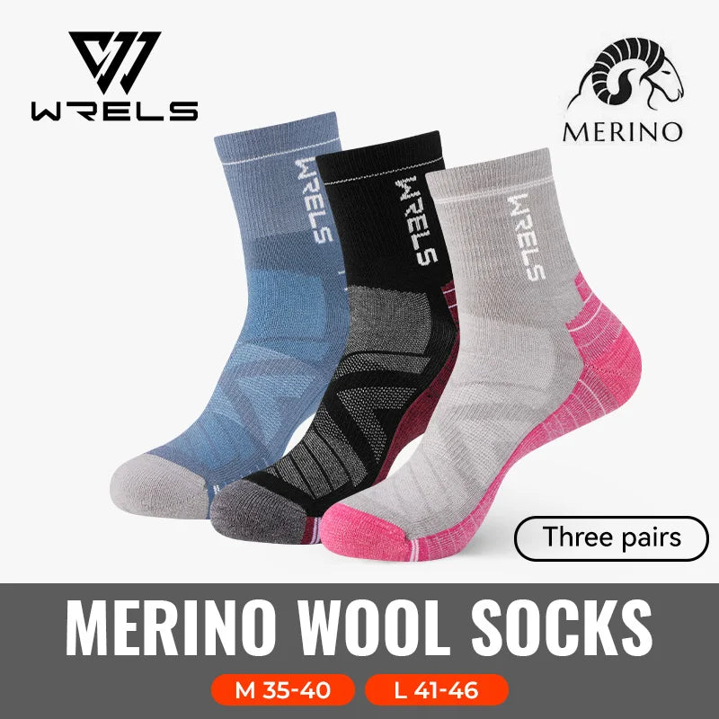 WRELS 1/2/3 Paare Merinowolle Socken Thermische Warme Winter Hohe Elastische Dicke Wandersocken Feuchtigkeitsaufnahme Wollsport Socken