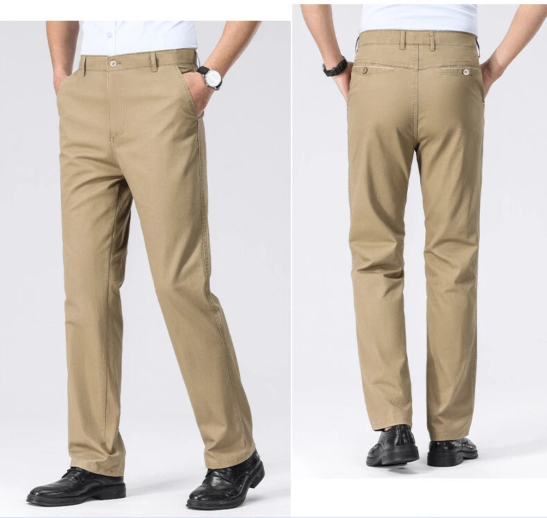 Pantalon Chino Homme Décontracté habillé, Pantalon de Travail Printemps Été Automne, Léger et Confortable avec Poches