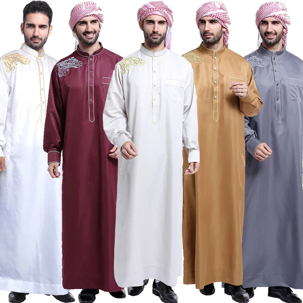 Eid Ramadan Arab Robe Men Saudi Caftan Jubba Thobe Kaftan Middle East Islam Clothes Muslim Abaya Dubai Dress Djellaba Dishdasha