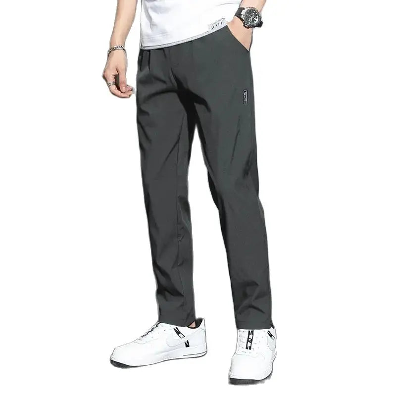 Sommer Herren Eisseide schnelltrocknende Freizeithose schmal geschnitten koreanische Version Eisseidehose Sporthose gerades Bein schnelltrocknend p