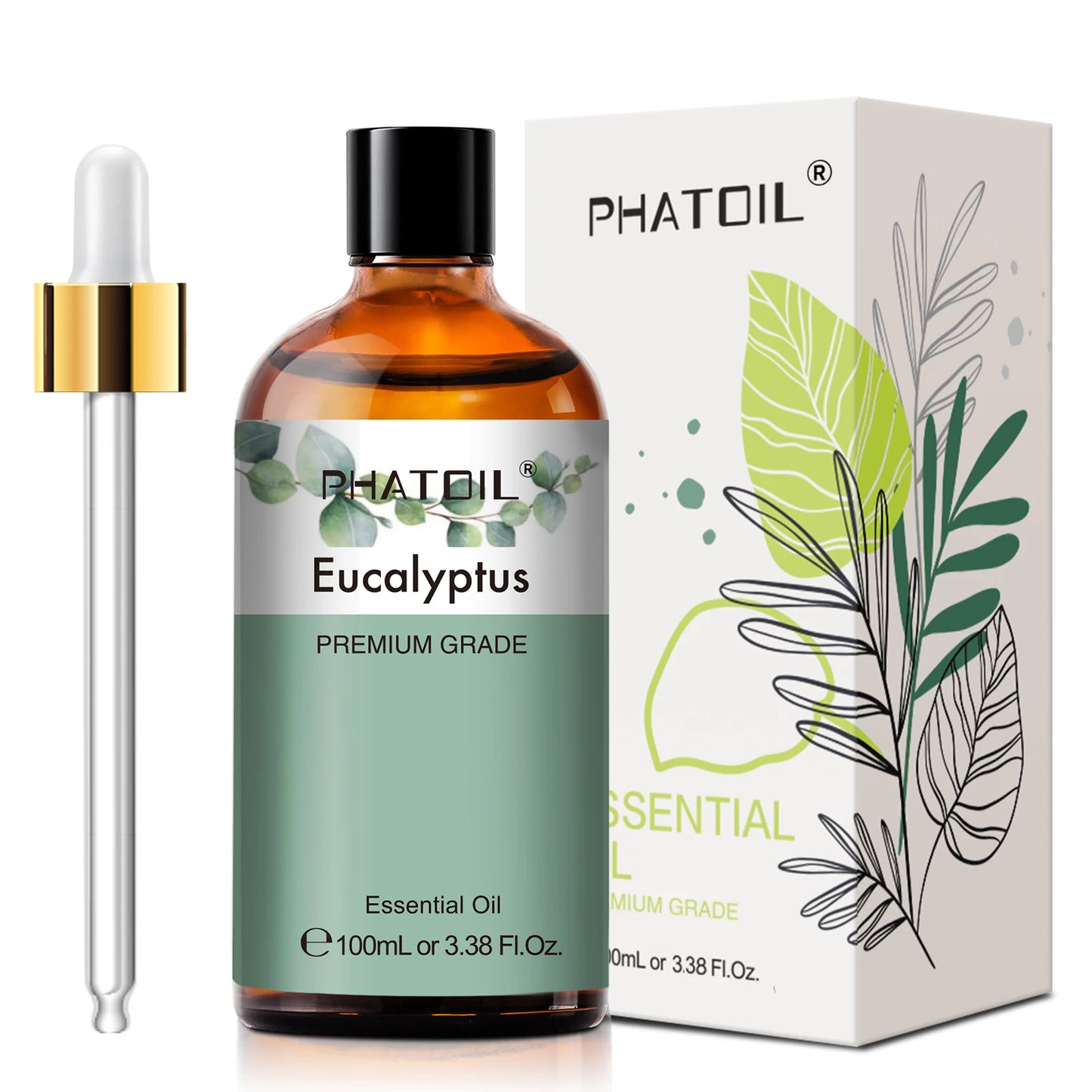 PHATOIL 100ml Eukalyptus Ätherisches Öl für die Haut Lavendel Vanille Jasmin Zitrone Bergamotte Aromaöl für Aromatherapie und Kerzenherstellung