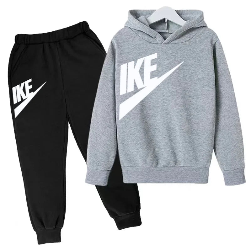 Children 3-12 Years Old Autumn Winter Hoodie Long-sleeved Boys Sweatshirt Girls Toddler Sports Coat Top+Pants Stylish Casual Set