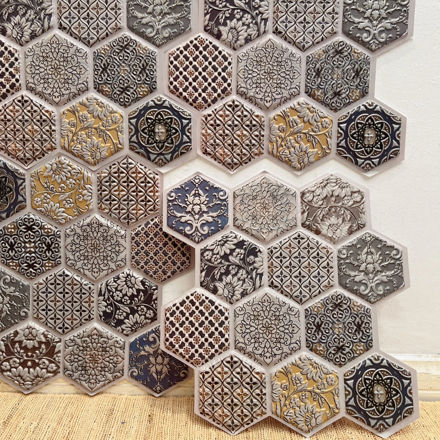 10/20Pcs Peel and Stick Tile Backsplash Thicker Design Marble Tiles 12"X12" Stick on Backsplash Self Adhesive Tiles for Any Room