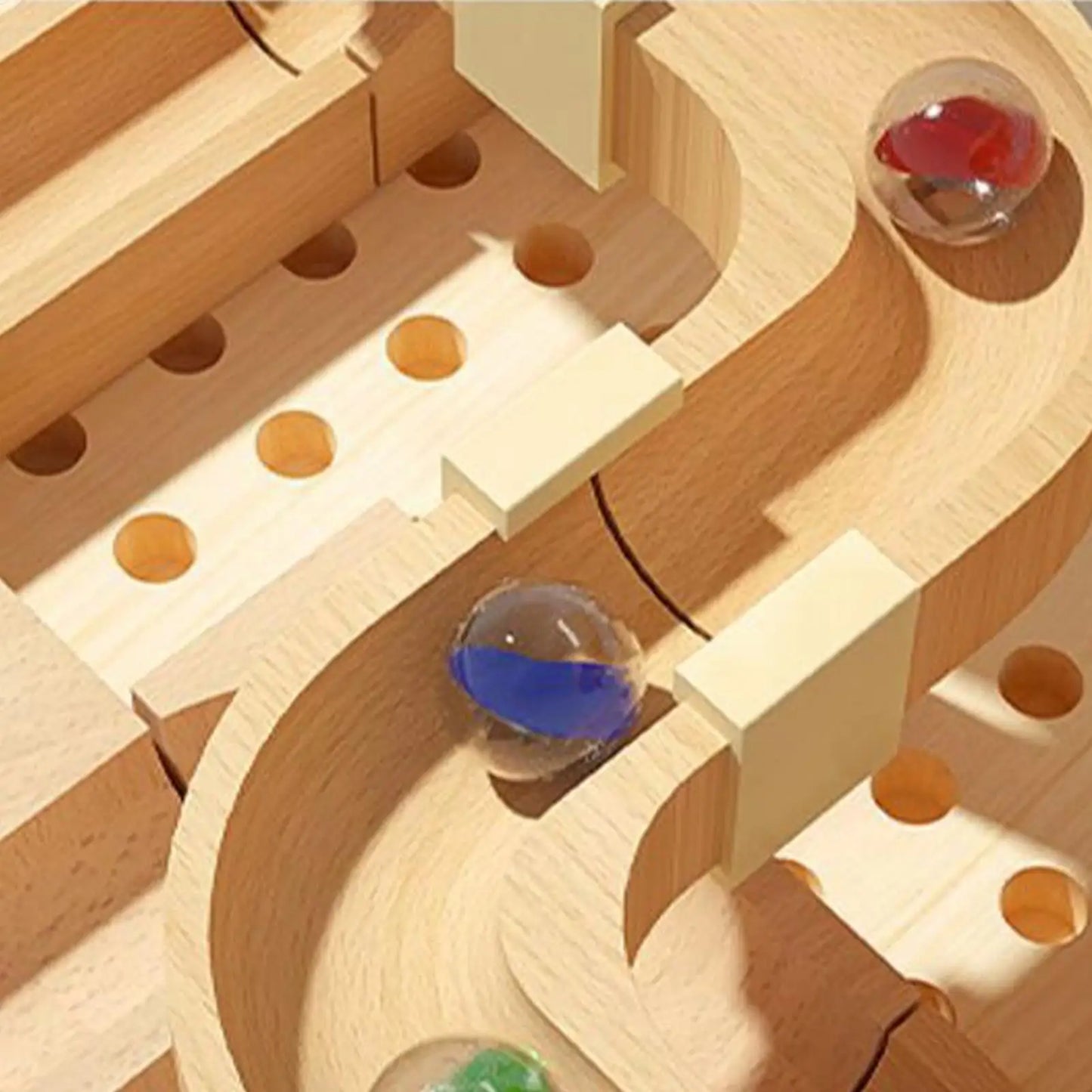 Holzmurmel-Labyrinth Rennbahn Spiel STEM Lernspielzeug für Kinder Lern-Puzzle-Brettspiel für Jungen Mädchen Geburtstagsgeschenke